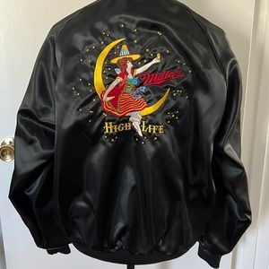 Vintage Satin “Miller High Life” Men’s Dunbrooke Bomber Jacket ~ Size Medium